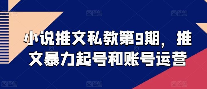 小说推文私教第9期，推文暴力起号和账号运营-富爸爸项目圈