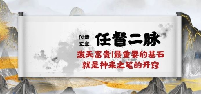 某付费文章《任督 二脉 泼天富贵|最重要的基石 就是神来之笔的开窍|万字》-富爸爸项目圈