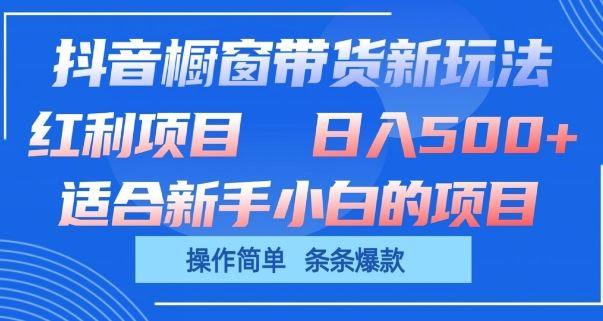 抖音橱窗带货新玩法，单日收益几张，操作简单，条条爆款【揭秘】-富爸爸项目圈