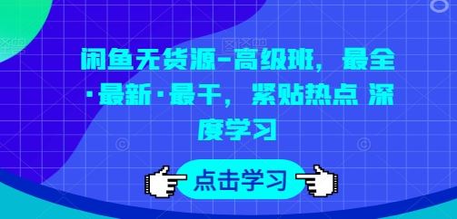 闲鱼无货源-高级班，最全·最新·最干，紧贴热点 深度学习-富爸爸项目圈