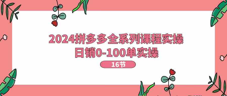 2024拼多多全系列课程实操，日销0-100单实操【16节课】-富爸爸项目圈