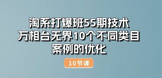 淘系打爆班55期技术：万相台无界10个不同类目案例的优化(10节)-富爸爸项目圈