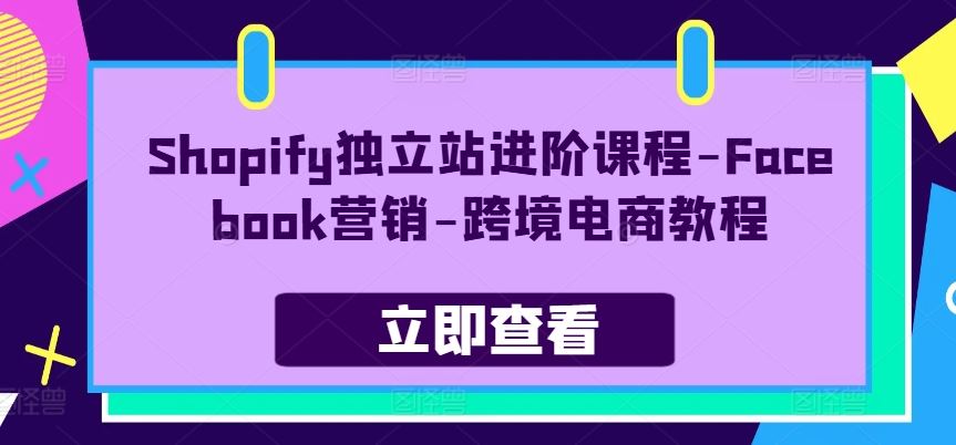 Shopify独立站进阶课程-Facebook营销-跨境电商教程-富爸爸项目圈