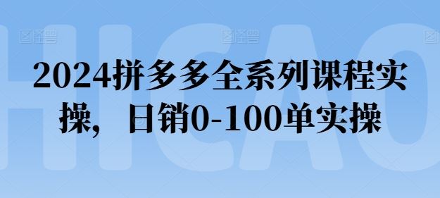 2024拼多多全系列课程实操，日销0-100单实操【必看】-富爸爸项目圈