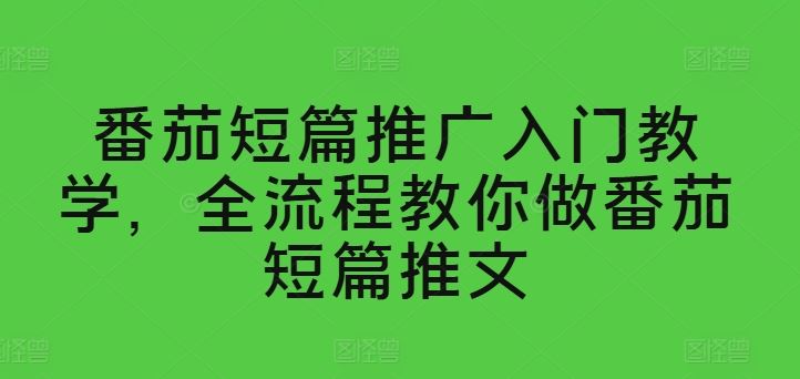 番茄短篇推广入门教学，全流程教你做番茄短篇推文-富爸爸项目圈