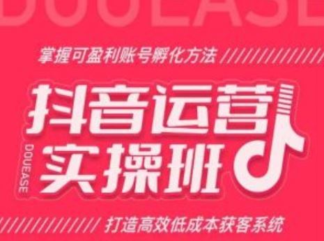 抖音运营实操班，掌握可盈利账号孵化方法，打造高效低成本获客系统-富爸爸项目圈
