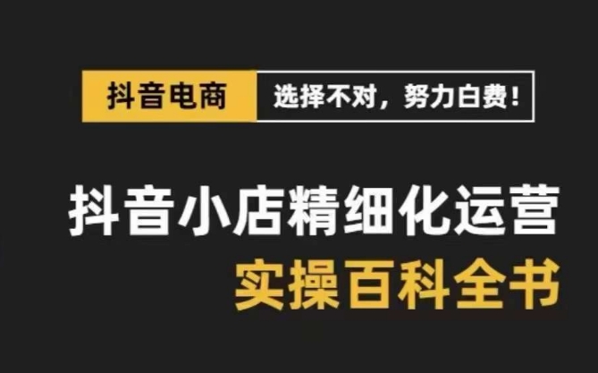 （8380期）抖音小店 精细化运营-百科全书，保姆级运营实战讲解（28节课）-富爸爸项目圈