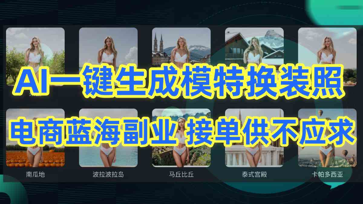 （9616期）AI制作一键生成模特换装照，电商蓝海副业供不应求-富爸爸项目圈