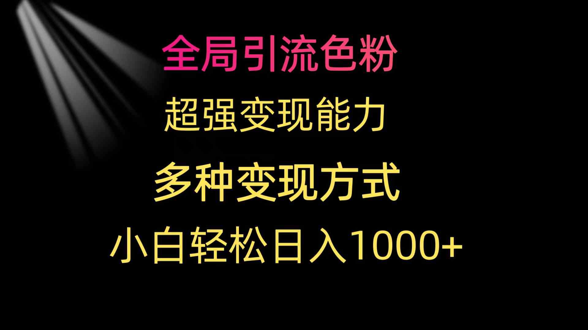 （9680期）全局引流色粉 超强变现能力 多种变现方式 小白轻松日入1000+-富爸爸项目圈