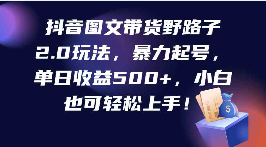 （9790期）抖音图文带货野路子2.0玩法，暴力起号，单日收益500+，小白也可轻松上手！-富爸爸项目圈