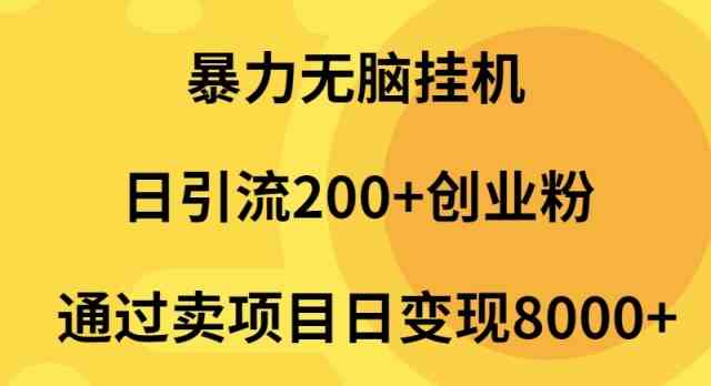 （9788期）暴力无脑挂机日引流200+创业粉通过卖项目日变现2000+-富爸爸项目圈