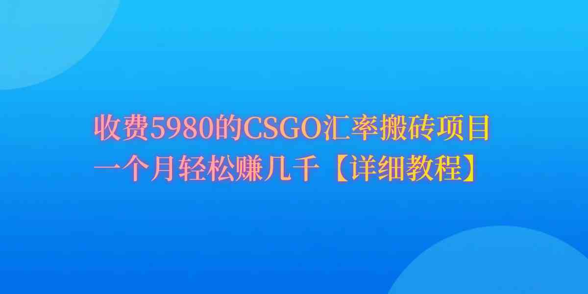 （9776期）CSGO装备搬砖，月综合收益率高达60%，你也可以！-富爸爸项目圈