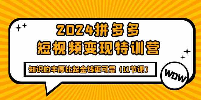（9817期）2024拼多多短视频变现特训营，知识的丰厚比起金钱更可靠（11节课）-富爸爸项目圈