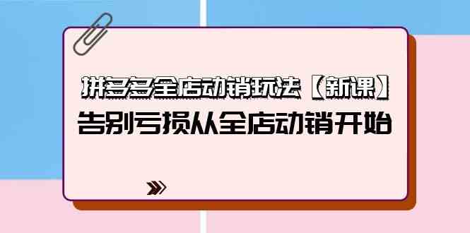 （9974期）拼多多全店动销玩法【新课】，告别亏损从全店动销开始（4节视频课）-富爸爸项目圈