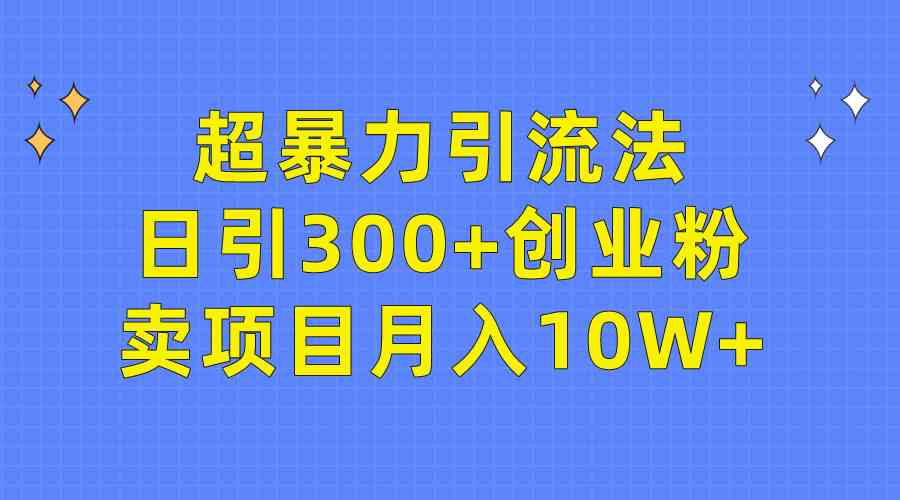 （9954期）超暴力引流法，日引300+创业粉，卖项目月入10W+-富爸爸项目圈