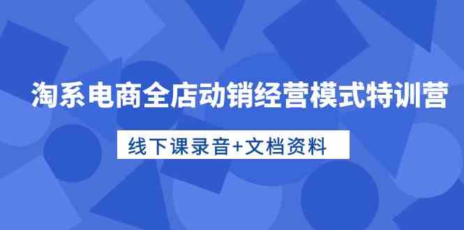 （10192期）淘系电商全店动销经营模式特训营，线下课录音+文档资料-富爸爸项目圈