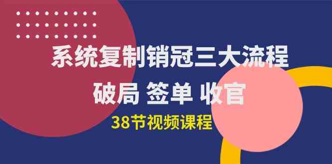 （10171期）系统复制 销冠三大流程，破局 签单 收官（38节视频课）-富爸爸项目圈