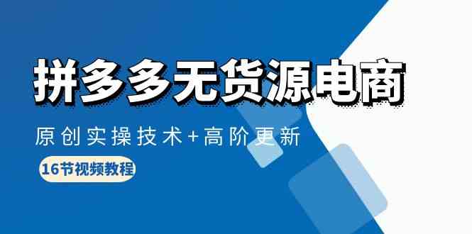 （10015期）拼多多无货源电商，原创实操技术+高阶更新（16节视频教程）-富爸爸项目圈