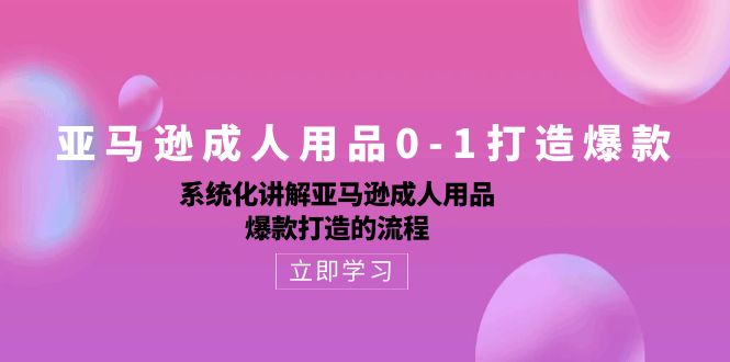 （10493期）亚马逊成人用品0-1打造爆款：系统化讲解亚马逊成人用品爆款打造的流程-富爸爸项目圈