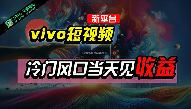 （10390期）全新平台vivo短视频，新风口AI混剪无脑搬运，冷门风口当天见收益，7天…-富爸爸项目圈