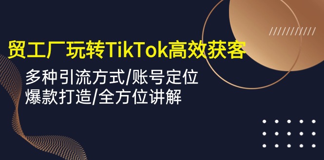 （10302期）外贸工厂玩转TikTok高效获客，多种引流方式/账号定位/爆款打造/全方位讲解-富爸爸项目圈