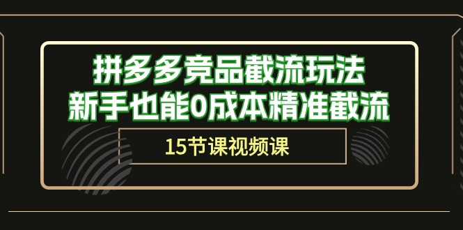 （10301期）拼多多竞品截流玩法，新手也能0成本精准截流（15节课）-富爸爸项目圈