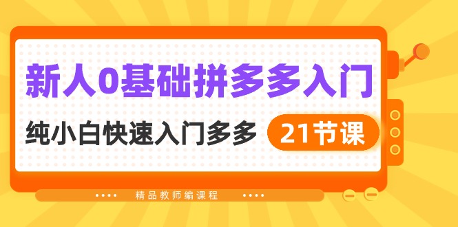 （10299期）新人0基础拼多多入门，​纯小白快速入门多多（21节课）-富爸爸项目圈