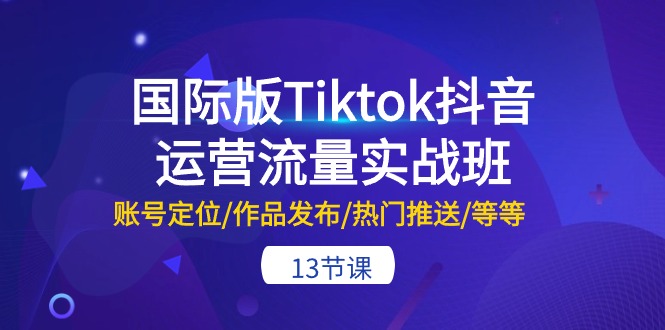 （10712期）国际版Tiktok抖音运营流量实战班：账号定位/作品发布/热门推送/等等-13节-富爸爸项目圈