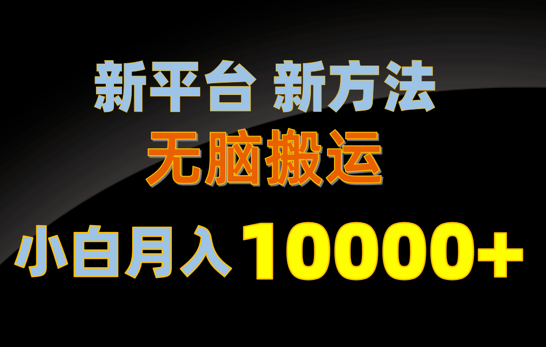 （10605期）新平台新方法，无脑搬运，月赚10000+，小白轻松上手不动脑-富爸爸项目圈