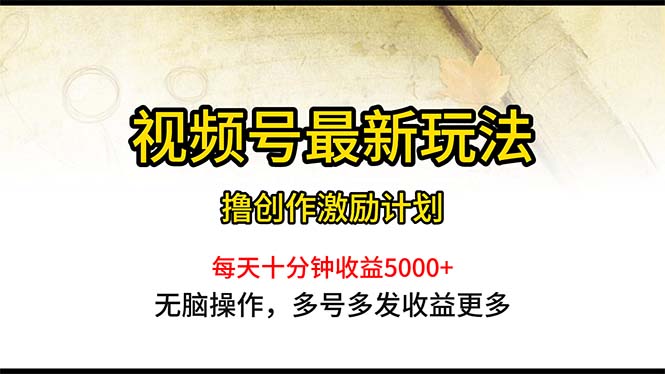 （10591期）视频号最新玩法，每日一小时月入5000+-富爸爸项目圈