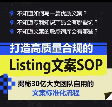 图片[2]-（10585期）打造高质量合规Listing文案SOP，亿级大卖家自用的文案标准化流程-富爸爸项目圈