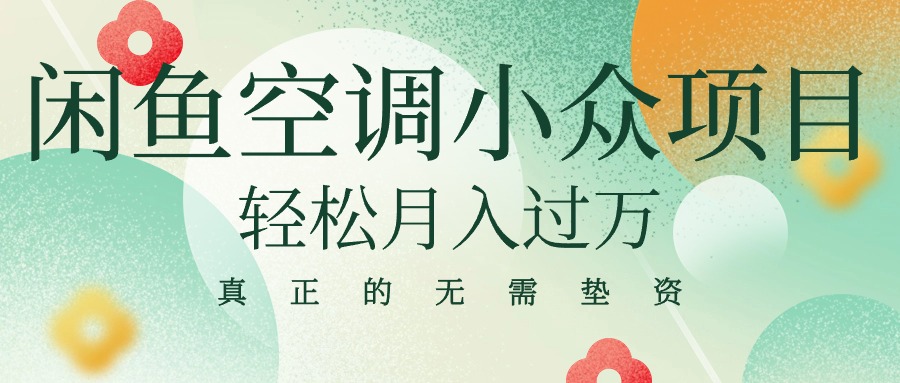 （10525期）闲鱼卖空调小众项目 轻松月入过万 真正的无需垫资金-富爸爸项目圈