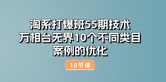 （10996期）淘系打爆班55期技术：万相台无界10个不同类目案例的优化（10节）-富爸爸项目圈