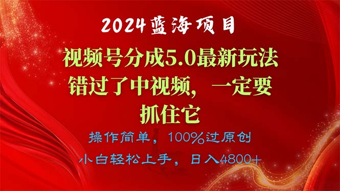 （11032期）2024蓝海项目，视频号分成计划5.0最新玩法，错过了中视频，一定要抓住…-富爸爸项目圈
