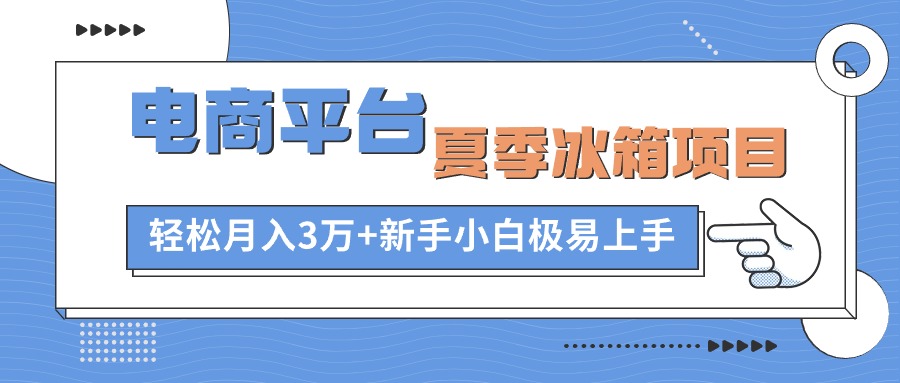 （10934期）电商平台夏季冰箱项目，轻松月入3万+，新手小白极易上手-富爸爸项目圈