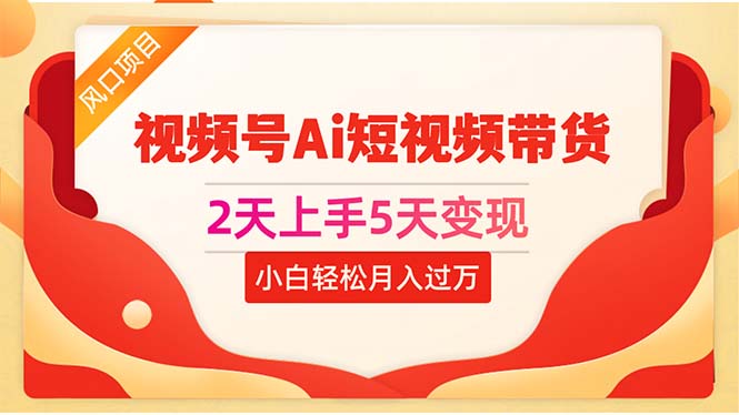 （10807期）2天上手5天变现视频号Ai短视频带货0粉丝0基础小白轻松月入过万-富爸爸项目圈