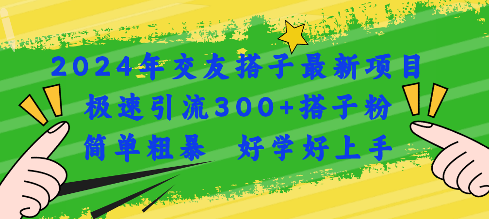 （11259期）2024年交友搭子最新项目，极速引流300+搭子粉，简单粗暴，好学好上手-富爸爸项目圈