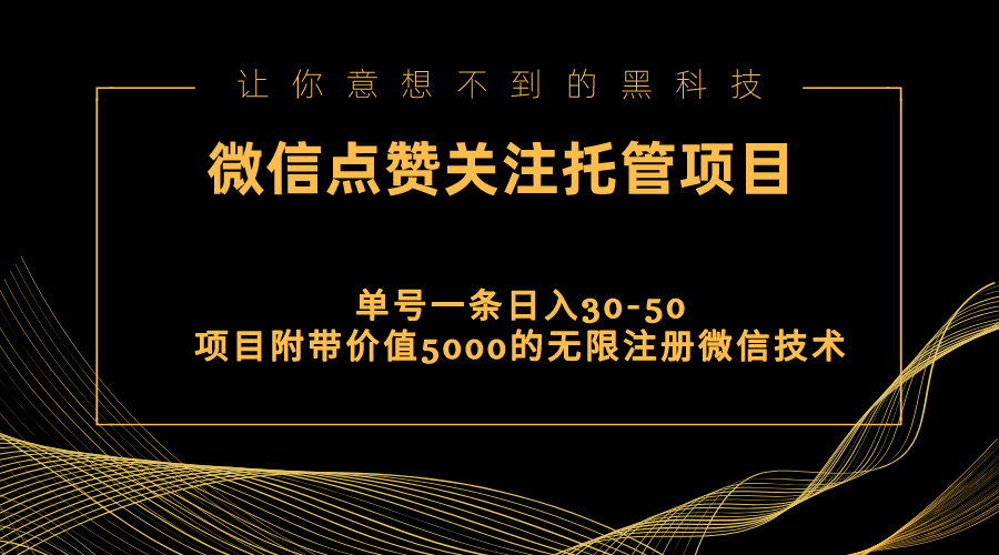 （11177期）视频号托管点赞关注，单微信30-50元，附带价值5000无限注册微信技术-富爸爸项目圈