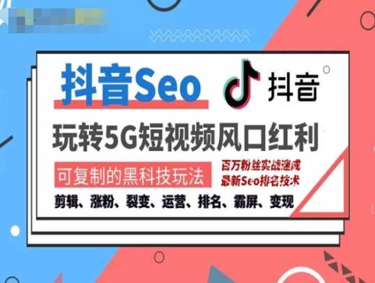 抖音SEO引流培训课程-抓住抖音风口，实现搜索排名，获取精准流量，快速成交变现-富爸爸项目圈