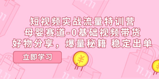 短视频实战流量特训营，母婴赛道-0基础带货，好物分享，爆量秘籍 稳定出单-富爸爸项目圈