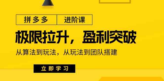 拼多多进阶课：极限拉升/盈利突破：从算法到玩法 从玩法到团队搭建（18节）-富爸爸项目圈