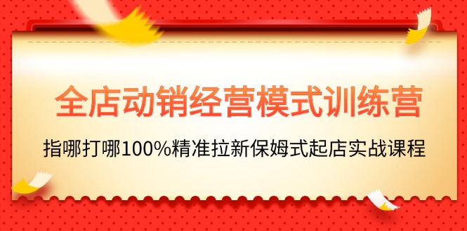 （11460期）全店动销-经营模式训练营，指哪打哪100%精准拉新保姆式起店实战课程-富爸爸项目圈
