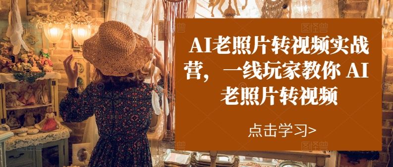 AI老照片转视频实战营，一线玩家教你AI老照片转视频-富爸爸项目圈