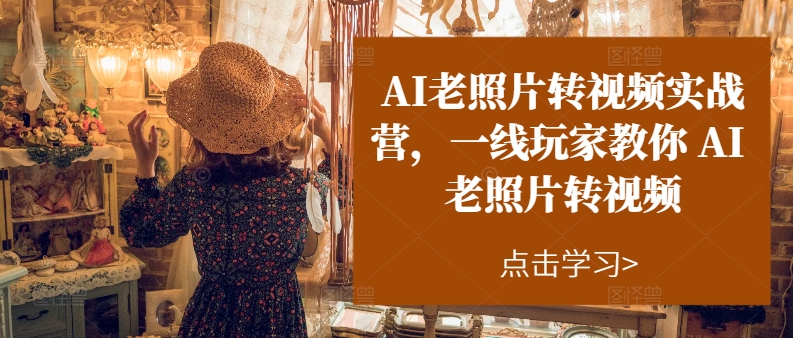 （11477期）AI老照片转视频实操训练营，一线玩家教你AI老照片转视频-富爸爸项目圈