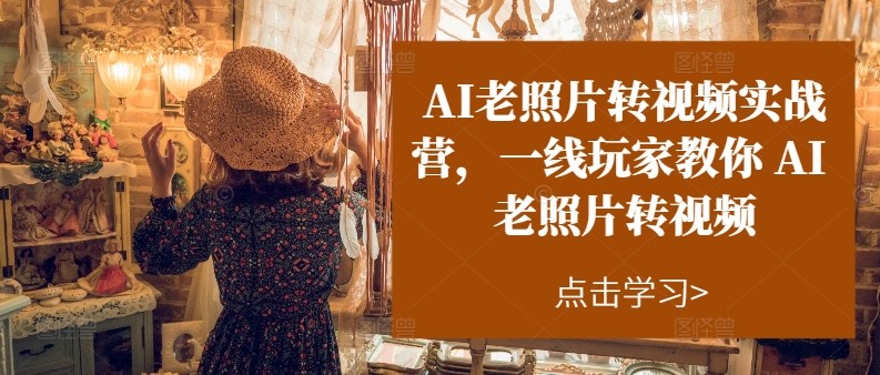AI老照片转视频实操训练营，一线玩家教你AI老照片转视频-富爸爸项目圈
