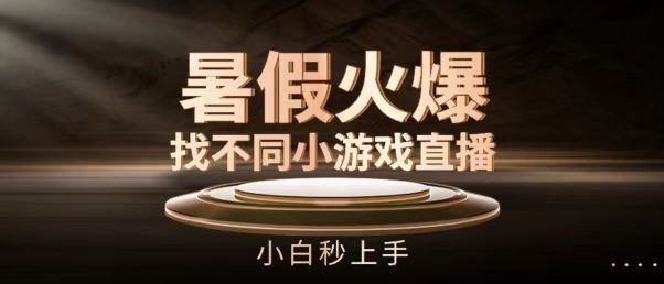 暑假火爆找不同小游戏直播间，小白秒上手【揭秘】-富爸爸项目圈