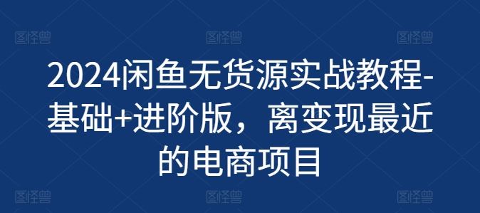 2024闲鱼无货源实战教程-基础+进阶版，离变现最近的电商项目-富爸爸项目圈