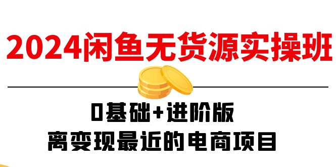 （11535期）2024闲鱼-无货源实操班：0基础+进阶版，离变现最近的电商项目（15节）-富爸爸项目圈