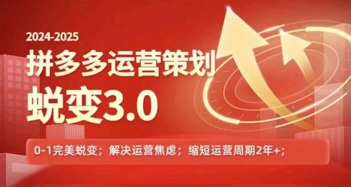 2024-2025拼多多运营策略蜕变3.0，0~1完美蜕变，解决信息焦虑-富爸爸项目圈