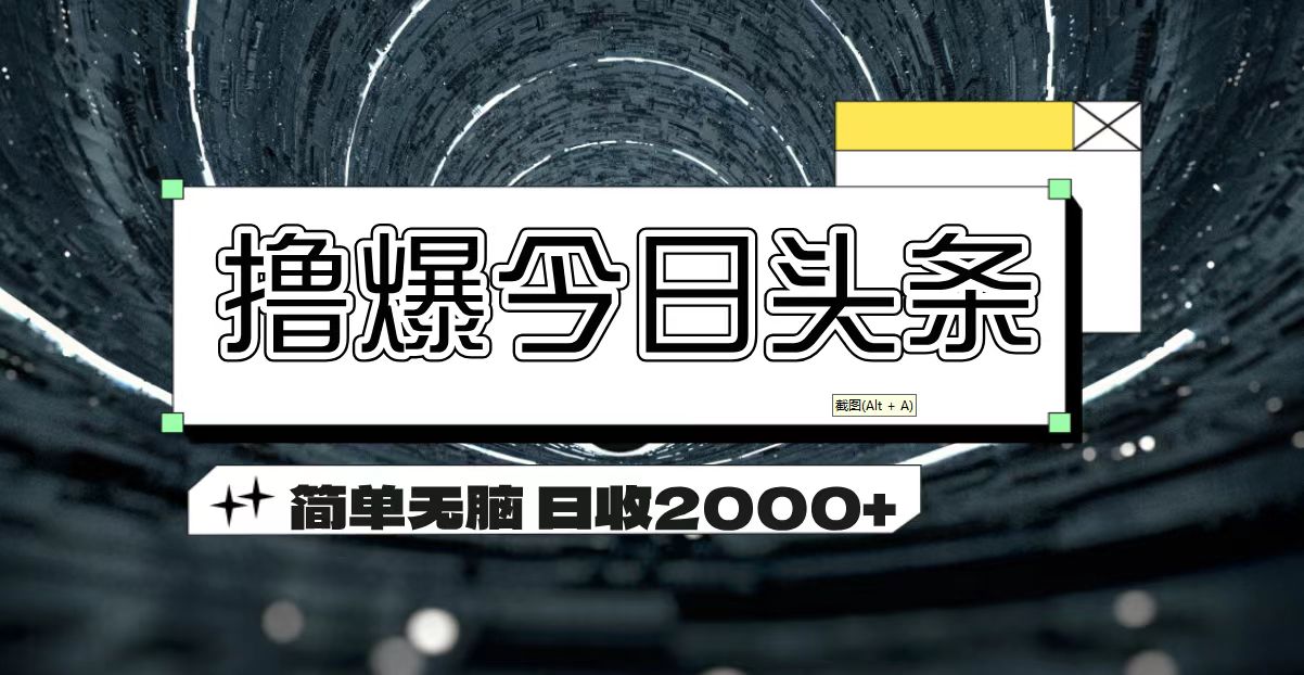（11665期）撸爆今日头条 简单无脑操作 日收2000+-富爸爸项目圈